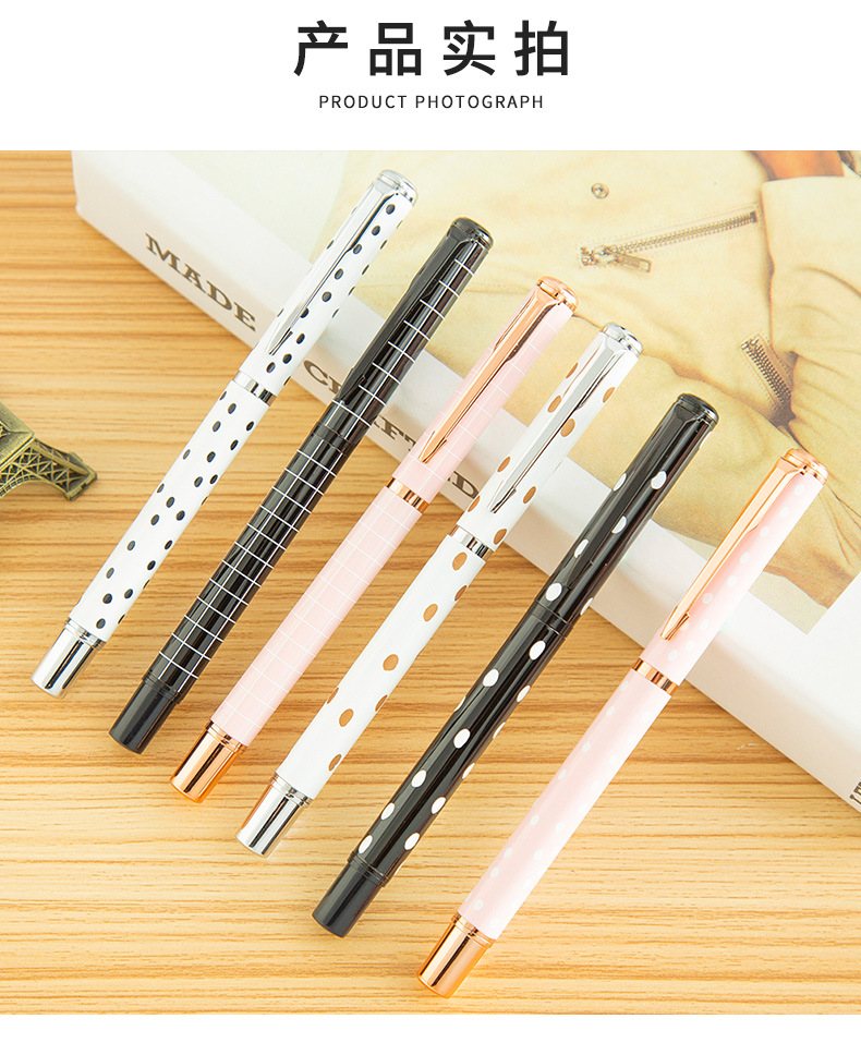Factory Customized Dot Metal Ball Point Pen Striped Signature Pen Advertising Gift Gel Pen Customized Logo Factory Customized Dot Metal Ball Point Pen Striped Signature Pen Advertising Gift Gel Pen Customized Logo