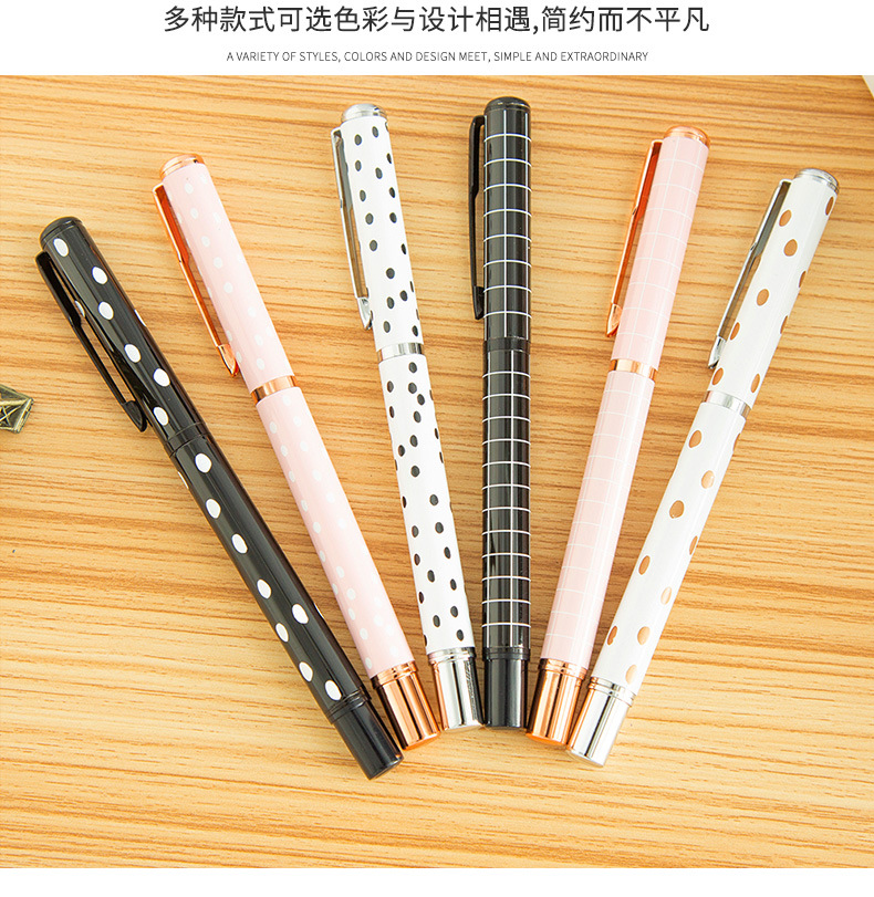 Factory Customized Dot Metal Ball Point Pen Striped Signature Pen Advertising Gift Gel Pen Customized Logo Factory Customized Dot Metal Ball Point Pen Striped Signature Pen Advertising Gift Gel Pen Customized Logo