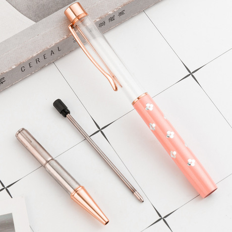Exclusive for Cross-Border Metal Ball Point Pen Liquid Ball Pen DIY Empty Tube Advertising Marker Customized Logo Creative Gift Pen Wholesale