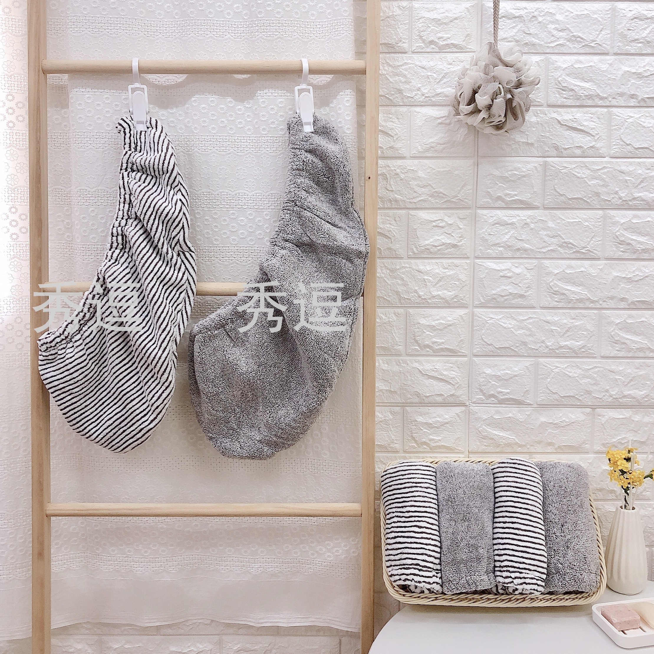 Bamboo Charcoal Fiber Triangular Binder Adult Head Thickened Absorbent Soft Quick-Drying Non-Fading Hair-Drying Cap Hair Drying Towel