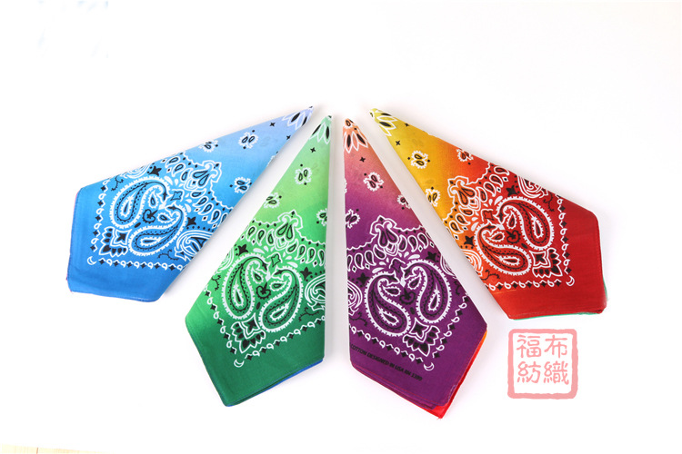 55cm Paisley Gradient Printing Scarf Square Cotton Outdoor Sports Cycling Headscarf Triangular Binder Customizable 55cm Paisley Gradient Printing Scarf Square Cotton Outdoor Sports Cycling Headscarf Triangular Binder Customizable