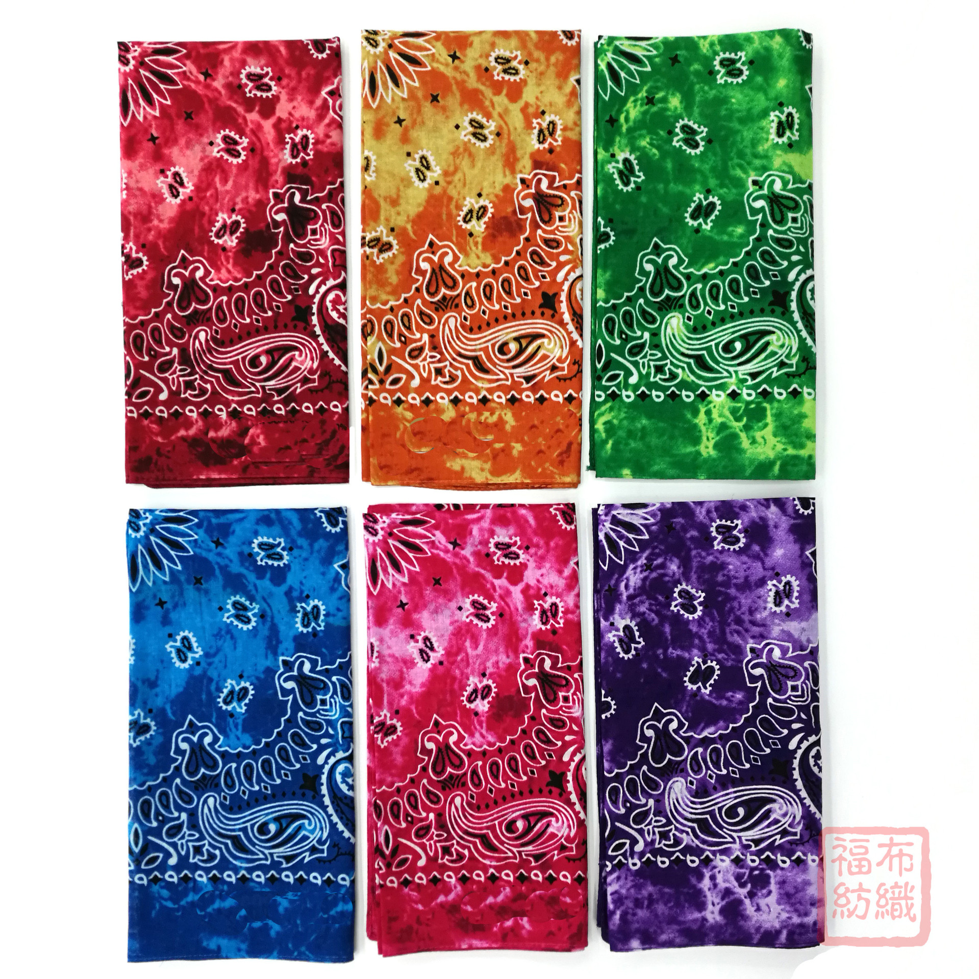 55cm Paisley Gradient Printing Scarf Square Cotton Outdoor Sports Cycling Headscarf Triangular Binder Customizable 55cm Paisley Gradient Printing Scarf Square Cotton Outdoor Sports Cycling Headscarf Triangular Binder Customizable