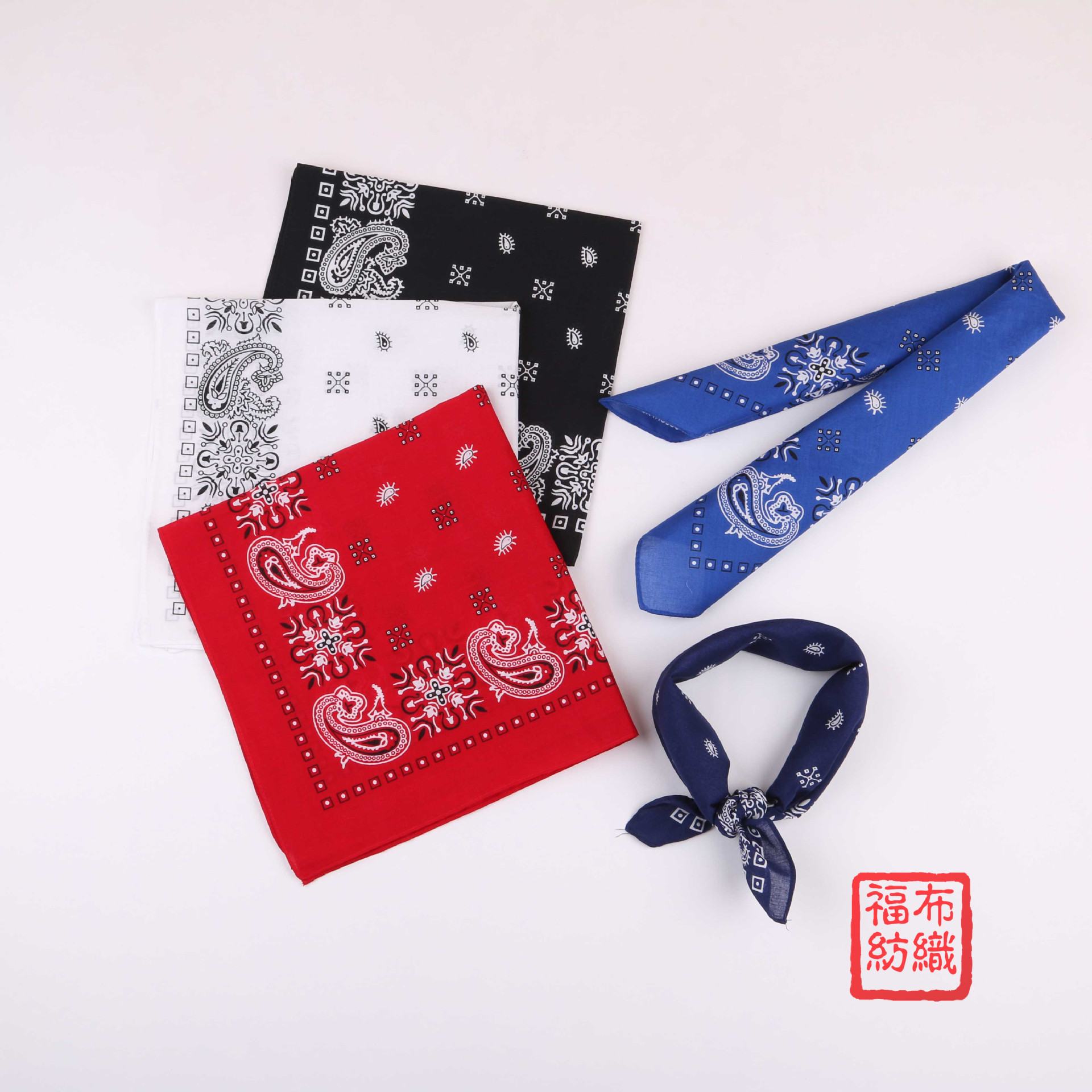 55cm Paisley Gradient Printing Scarf Square Cotton Outdoor Sports Cycling Headscarf Triangular Binder Customizable 55cm Paisley Gradient Printing Scarf Square Cotton Outdoor Sports Cycling Headscarf Triangular Binder Customizable