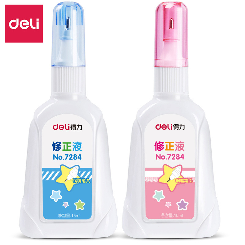 Deli Stationery 7284 Office Creativity Correction Fluid Correction Liquid Cute Student Use Correction Fluid 15ml Correction Fluid