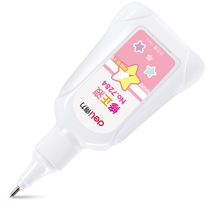 Deli Stationery 7284 Office Creativity Correction Fluid Correction Liquid Cute Student Use Correction Fluid 15ml Correction Fluid