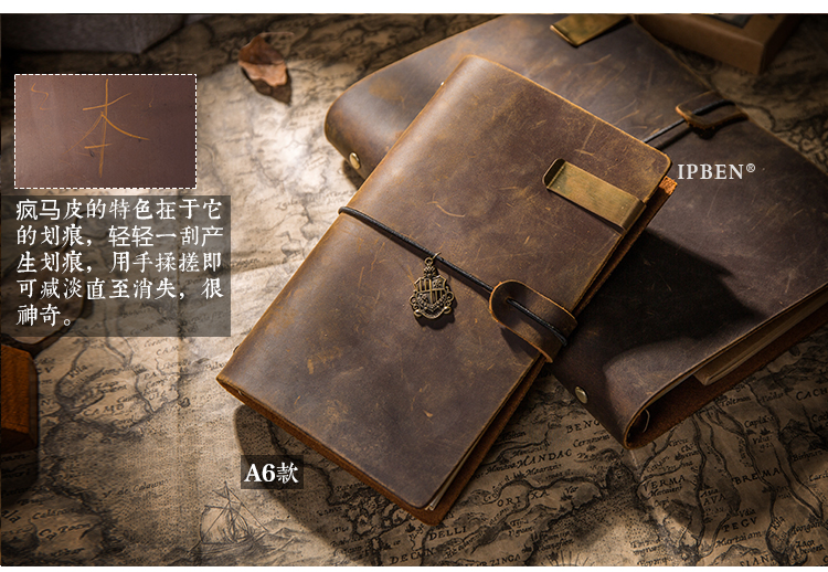 Handmade First Layer Leather Book Genuine Leather Hand Account Binder Notebook Retro Nostalgic Travel Diary Book A5a6a7