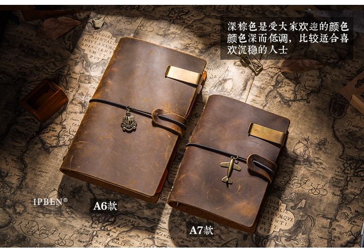 Handmade First Layer Leather Book Genuine Leather Hand Account Binder Notebook Retro Nostalgic Travel Diary Book A5a6a7