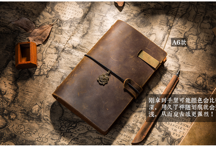 Handmade First Layer Leather Book Genuine Leather Hand Account Binder Notebook Retro Nostalgic Travel Diary Book A5a6a7
