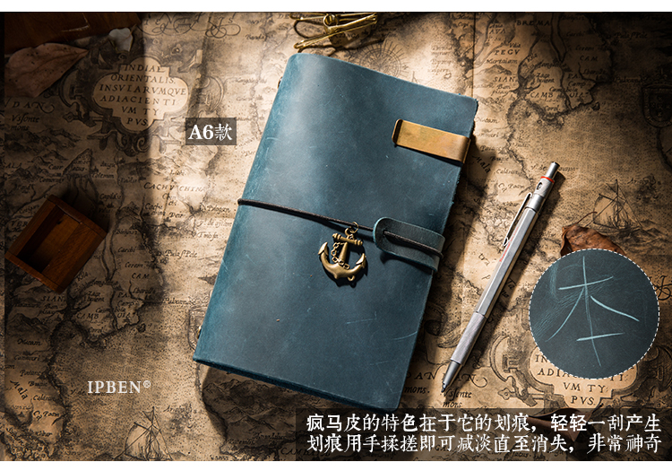 Handmade First Layer Leather Book Genuine Leather Hand Account Binder Notebook Retro Nostalgic Travel Diary Book A5a6a7