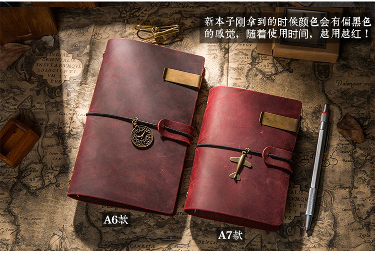 Handmade First Layer Leather Book Genuine Leather Hand Account Binder Notebook Retro Nostalgic Travel Diary Book A5a6a7