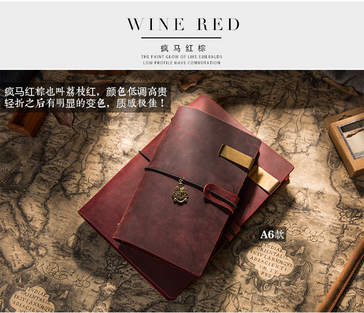 Handmade First Layer Leather Book Genuine Leather Hand Account Binder Notebook Retro Nostalgic Travel Diary Book A5a6a7