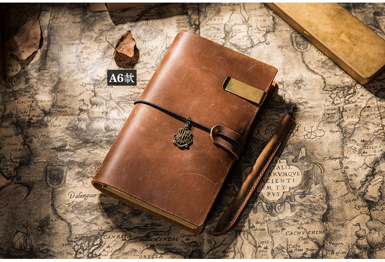 Handmade First Layer Leather Book Genuine Leather Hand Account Binder Notebook Retro Nostalgic Travel Diary Book A5a6a7