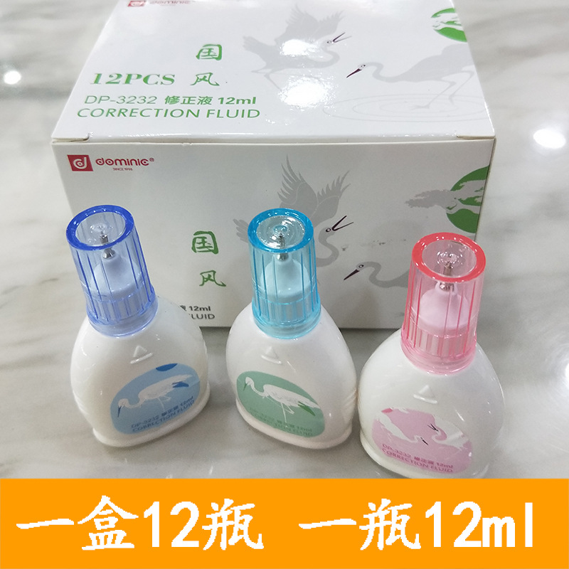 Domini Correction Fluid Quick-Drying Correction Fluid Authentic Correction Correction Liquid Large Capacity Factory Direct Sales Student Stationery