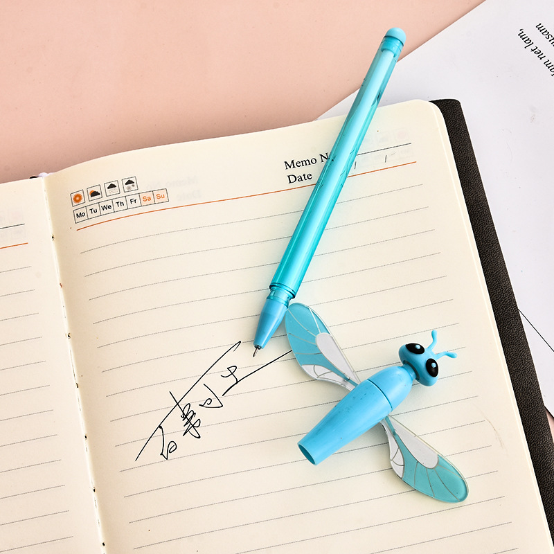 New Fashion Dragonfly Gel Pen Neutral Ball Pen Creative Stationery for Students Cute Learning
