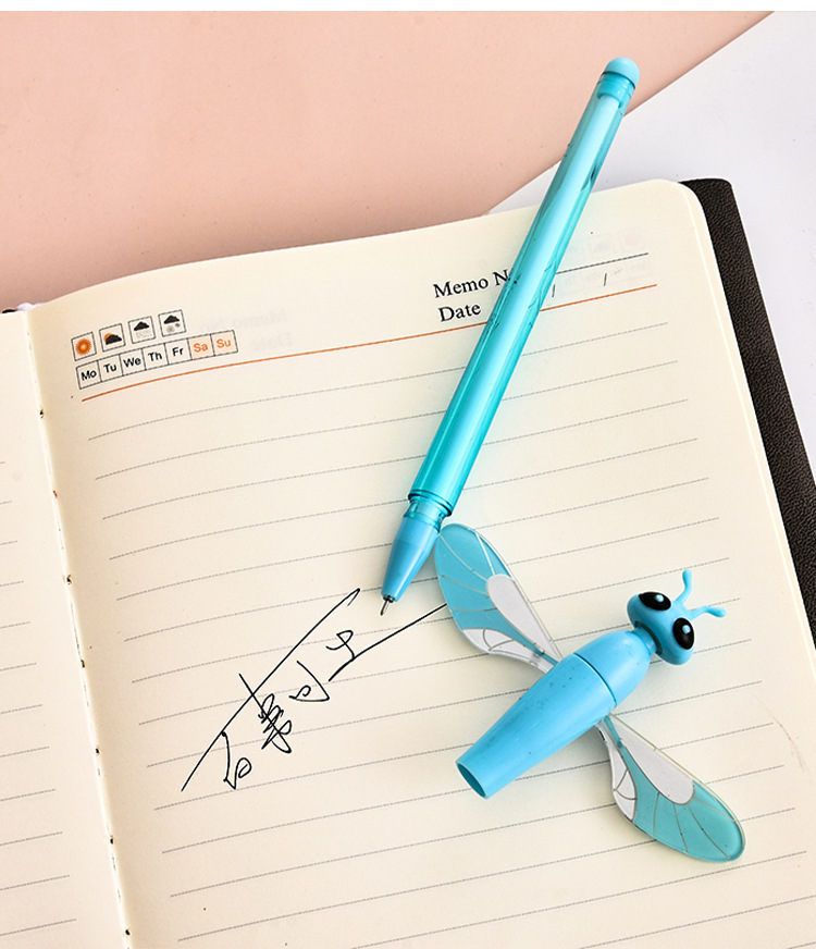 New Fashion Dragonfly Gel Pen Neutral Ball Pen Creative Stationery for Students Cute Learning