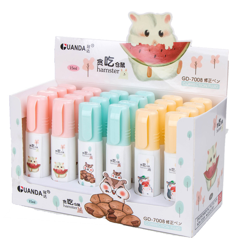 Cartoon Correction Fluid Correction Fluid Student Steel Head Correction Fluid Study Stationery Pen Shape Correction Fluid Wholesale