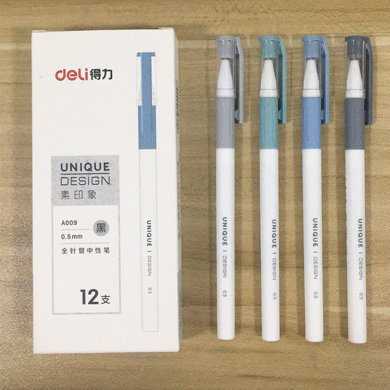 Deli Fresh Student Gel Pen 0.35 Cute Black Pen 0.38 Cartoon Bullet Full Needle Tube Ball Pen 0.5 Deli Fresh Student Gel Pen 0.35 Cute Black Pen 0.38 Cartoon Bullet Full Needle Tube Ball Pen 0.5
