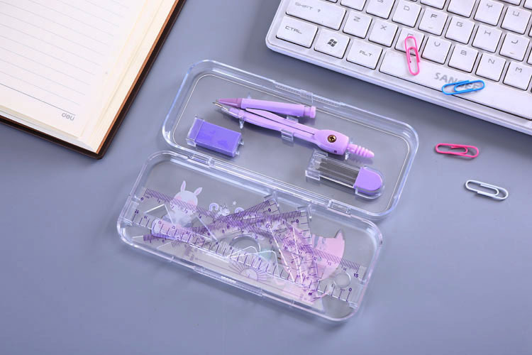 Student Stationery Cartoon Multifunctional Compasses Set Metal Compass Ruler 7-Piece Set Exam Drawing Tools Student Stationery Cartoon Multifunctional Compasses Set Metal Compass Ruler 7-Piece Set Exam Drawing Tools