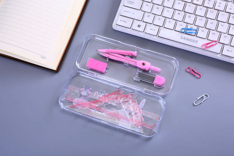 Student Stationery Cartoon Multifunctional Compasses Set Metal Compass Ruler 7-Piece Set Exam Drawing Tools Student Stationery Cartoon Multifunctional Compasses Set Metal Compass Ruler 7-Piece Set Exam Drawing Tools