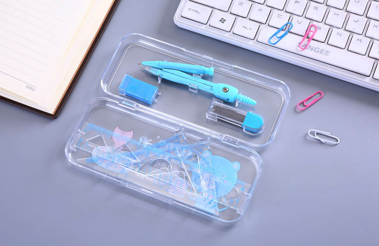 Student Stationery Cartoon Multifunctional Compasses Set Metal Compass Ruler 7-Piece Set Exam Drawing Tools Student Stationery Cartoon Multifunctional Compasses Set Metal Compass Ruler 7-Piece Set Exam Drawing Tools