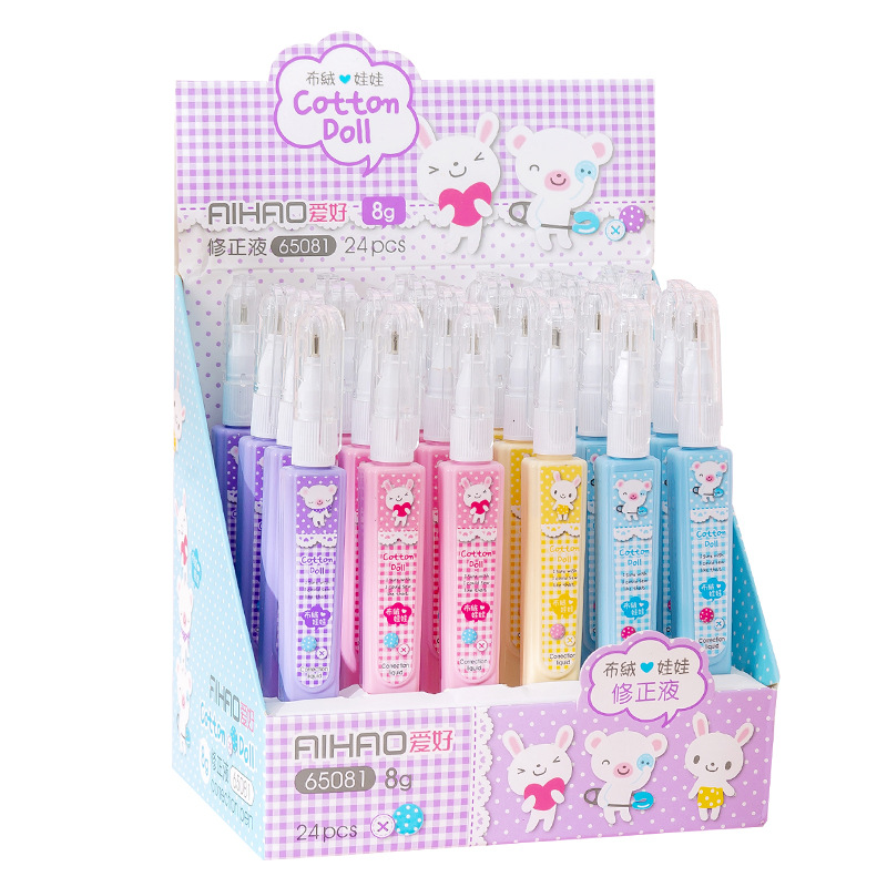 Hobby 65081 Cartoon Correction Fluid Cartoon Student Correction Fluid Student Writing Supplies Cartoon Gifts Wholesale