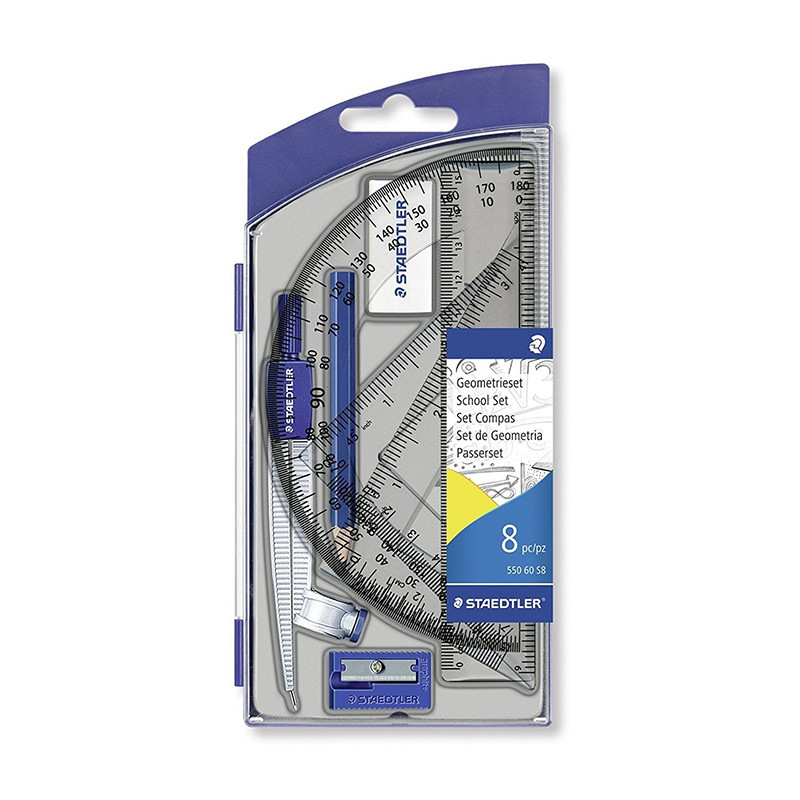 German Staedtler Staedtler 550 60 S8 Ruler Set Student Ruler Compasses Rubber Suit