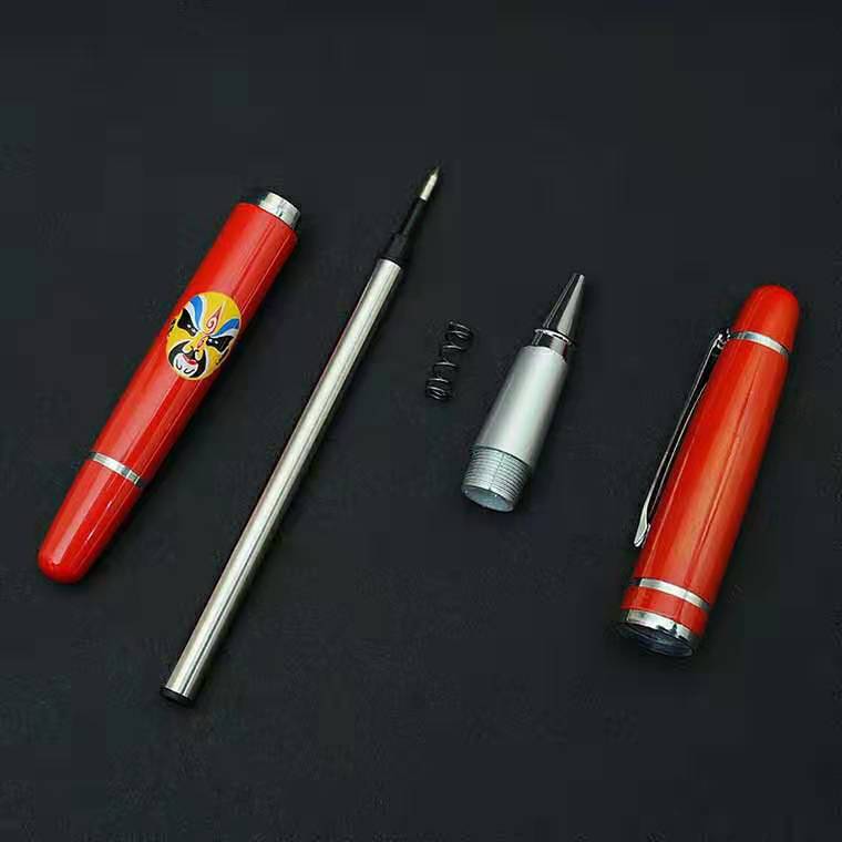 Manufacturers Supply Chinese Red Opera Face Pen Metal Roller Ball Pen Signature Gel Pen Advertising Business Pen Logo