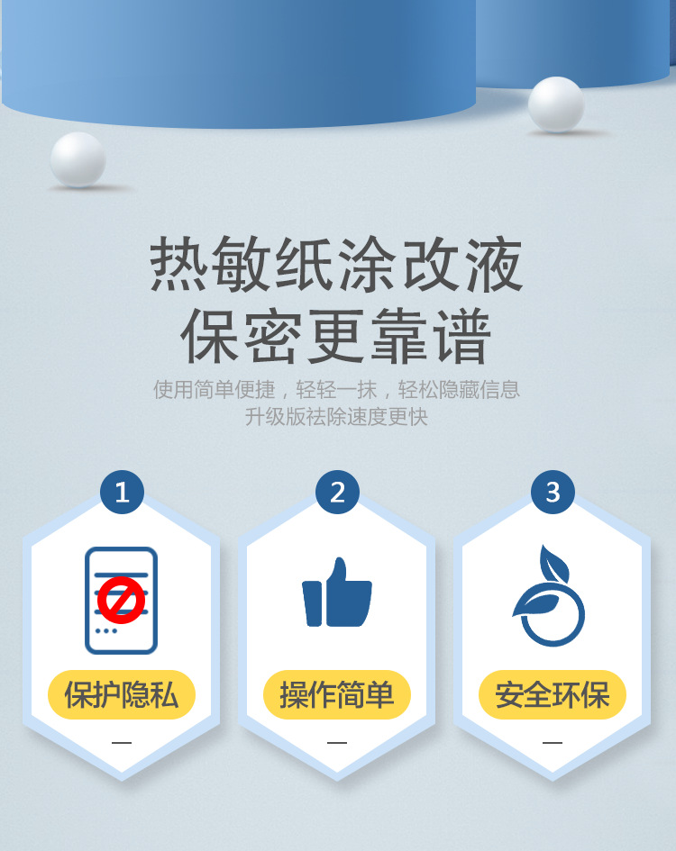 Thermal paper correction fluid express single note handwriting elimination fluid anti-leakage protection privacy OEM
