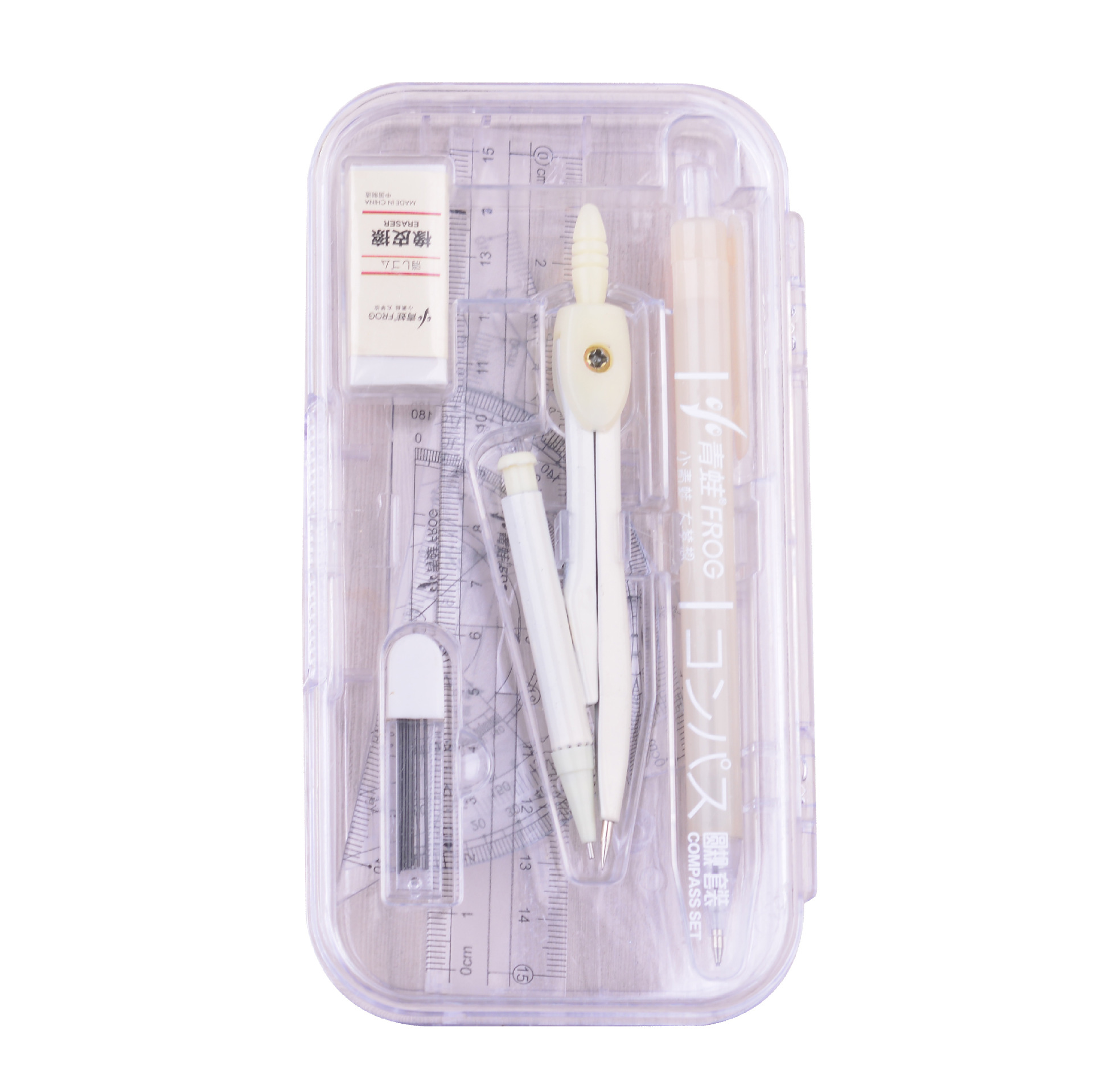 Frog Compasses Set Ruler Sets Metal Drawing Design Student Stationery Exam Standard Drawing Tool