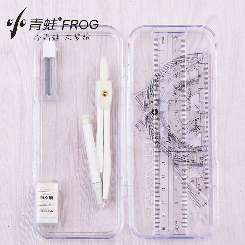 Frog Compasses Set Ruler Sets Metal Drawing Design Student Stationery Exam Standard Drawing Tool