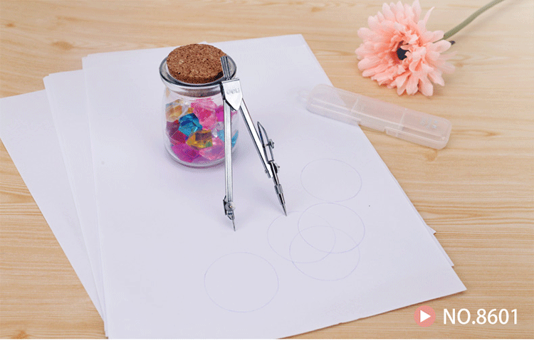 Deli Compasses 8601 Stationery Drawing Design Student Compasses Set Teaching Plastic Box Packaging Student Mathematics