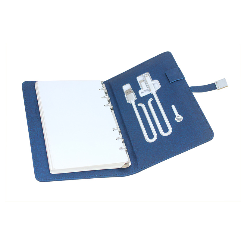 Factory Direct Sales A6 Smart Charging Notebook Quick Dual Charging Loose-Leaf Binder Business Office Notepad plus Logo