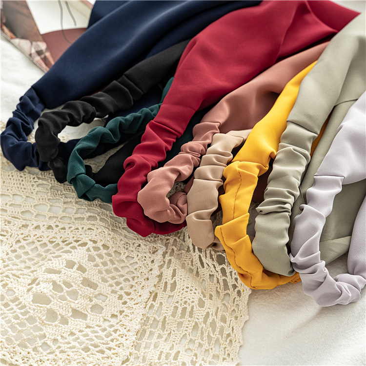 Cross-Border New Arrival Solid Color Chiffon Triangular Binder Hair Band European and American Style Women Simple Elastic Band Headscarf All-Match Headwear Cross-Border New Arrival Solid Color Chiffon Triangular Binder Hair Band European and American Style Women Simple Elastic Band Headscarf All-Match Headwear