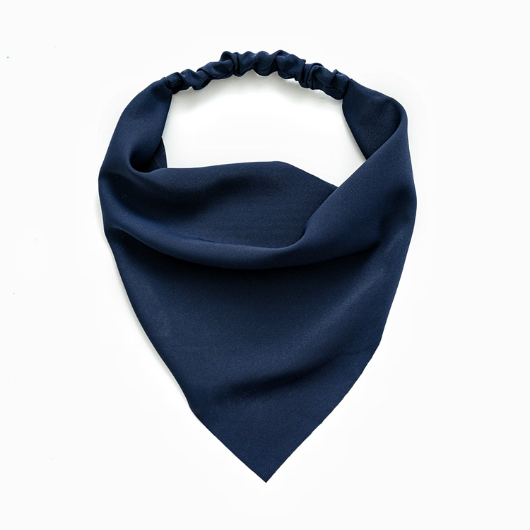 Cross-Border New Arrival Solid Color Chiffon Triangular Binder Hair Band European and American Style Women Simple Elastic Band Headscarf All-Match Headwear