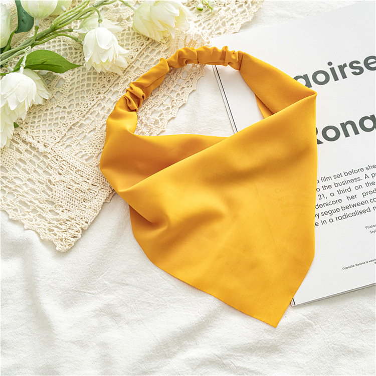 Cross-Border New Arrival Solid Color Chiffon Triangular Binder Hair Band European and American Style Women Simple Elastic Band Headscarf All-Match Headwear Cross-Border New Arrival Solid Color Chiffon Triangular Binder Hair Band European and American Style Women Simple Elastic Band Headscarf All-Match Headwear