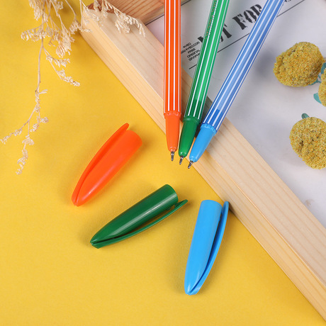 Wholesale spot Korean can replace the core color ball stripe design writing smooth ball pen stationery
