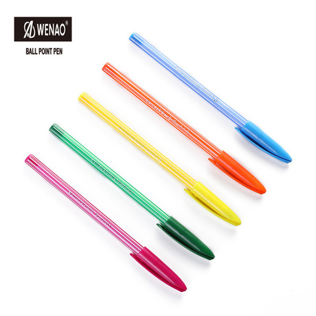 Wholesale spot Korean can replace the core color ball stripe design writing smooth ball pen stationery