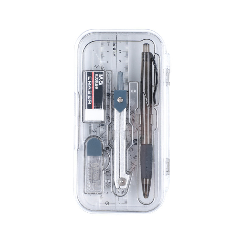 Brand Acs90806 Ruler Sets Student Stationery Examination Set Seven-Piece Ruler Sets Compasses Mapping Apparatus Set Square