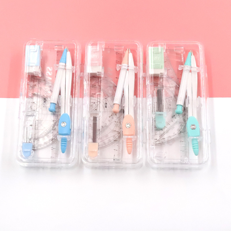 Compasses Ruler Set Elementary School Student School Supplies Drawing Drawing Suit Ruler Set Stationery School Supplies