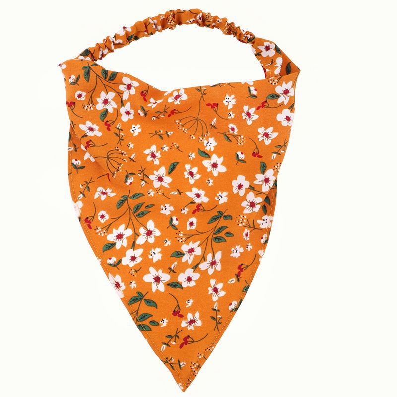 Amazon New Triangular Binder Hair Band Women&#039;s Oil Smoke-Proof Floral Headscarf New Elastic Ribbon Women Bandeau