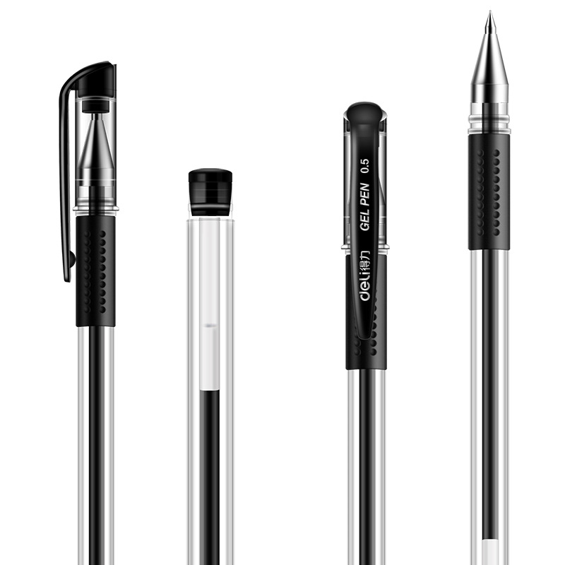 Deli Gel Pen Black 0.5mm Bullet Carbon Ball Pen for Students Office Supplies Signature Pen Wholesale