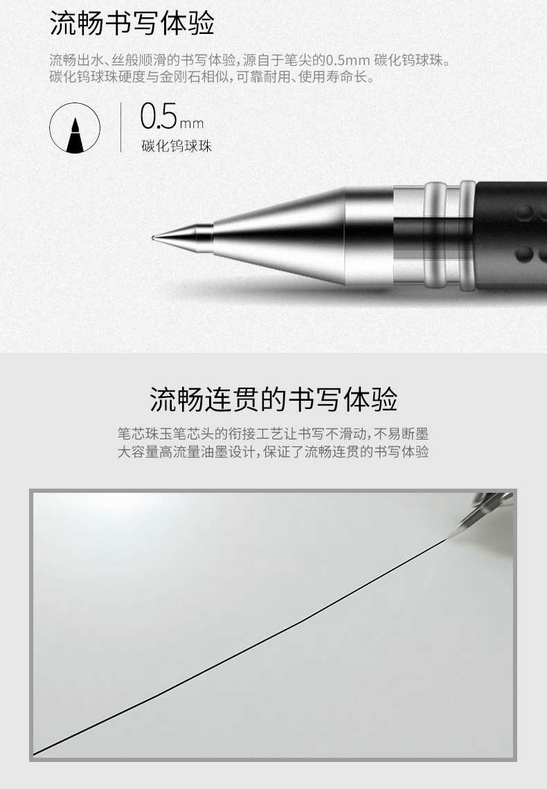 Deli Gel Pen Black 0.5mm Bullet Carbon Ball Pen for Students Office Supplies Signature Pen Wholesale