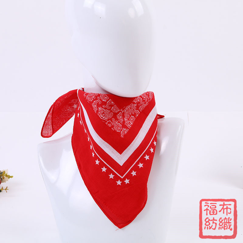 Xin Zhilei Same Hair Band Red Five Pointed Star Square Towel Pure Cotton Hip Hop Sports Cycling Headscarf Triangular Binder Customizable