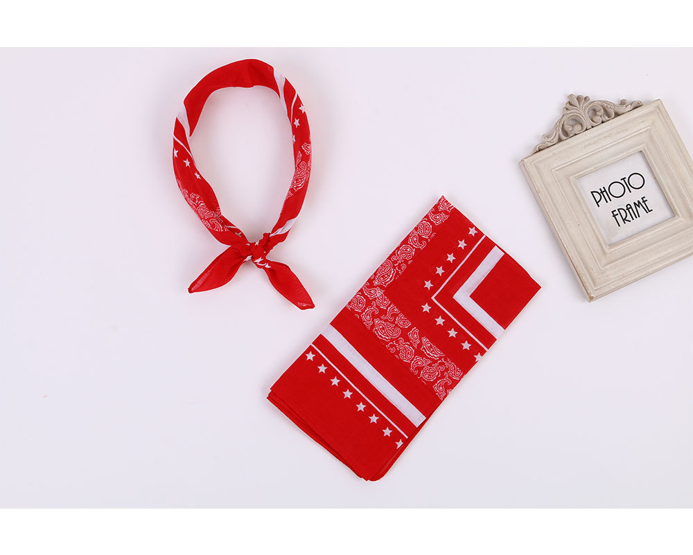 Xin Zhilei Same Hair Band Red Five Pointed Star Square Towel Pure Cotton Hip Hop Sports Cycling Headscarf Triangular Binder Customizable Xin Zhilei Same Hair Band Red Five Pointed Star Square Towel Pure Cotton Hip Hop Sports Cycling Headscarf Triangular Binder Customizable