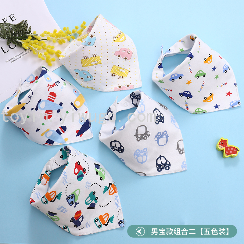 Western Style Children's Saliva Towel Newborn Cotton Handsome Boy Waterproof Korean Style Triangular Binder