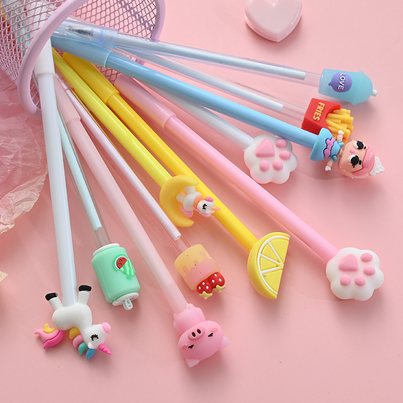 Cartoon Soft Gel Pen Cute Girl Pen Student Studying Stationery Exam Signature Ball Pen Cartoon Soft Gel Pen Cute Girl Pen Student Studying Stationery Exam Signature Ball Pen