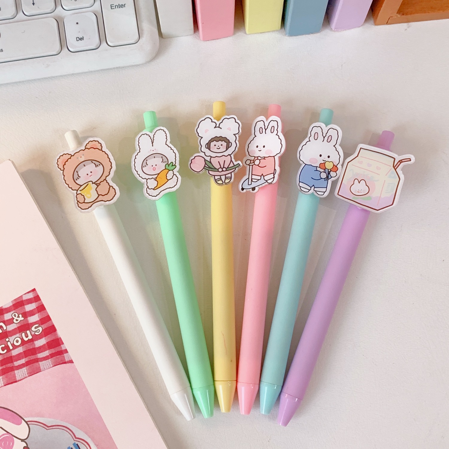 Tengyi Youpin Brush Question Press Gel Pen Cute Creative Black 0.5 Student Only Ball Pen Signature Pen Stationery