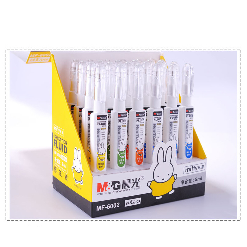 Correction Fluid 6002 Mifei Correction Fluid Student Correction Fluid Cute Correction Pen White Quick-Drying Correction Fluid