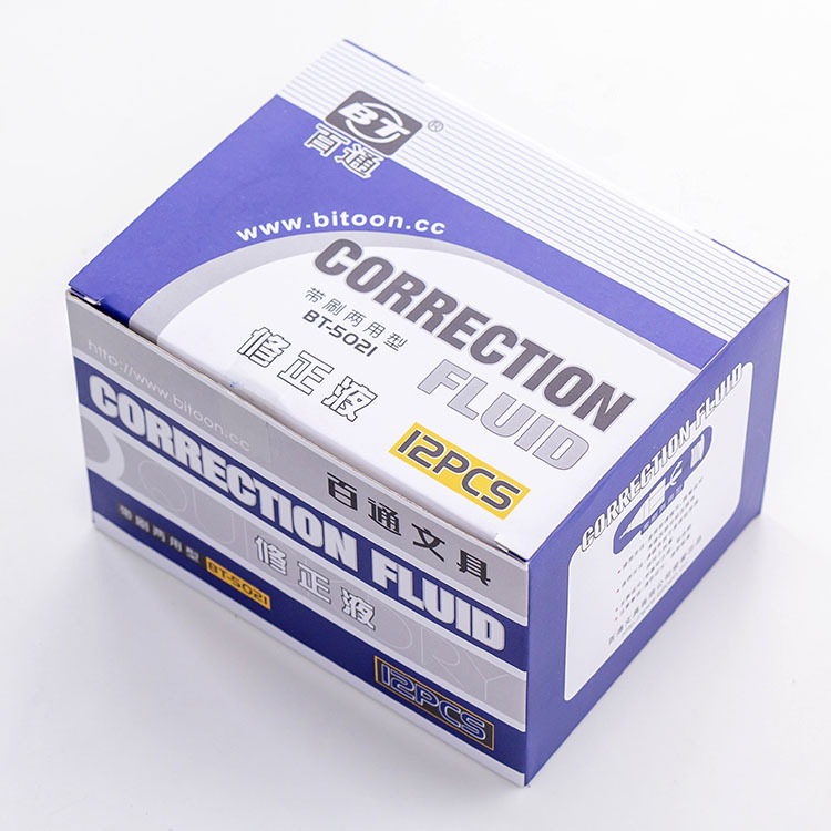 Baitong 5021 Correction Fluid Correction Fluid Brush Dual-Purpose Quick-Drying Correction Fluid Correction Fluid 12 Pieces Price