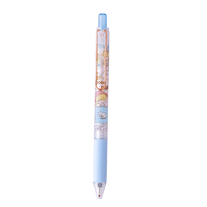 INS Cute Girl Student Good-looking Ball Pen Press Type Cartoon Girlish 0.5mm Black Press Gel Pen